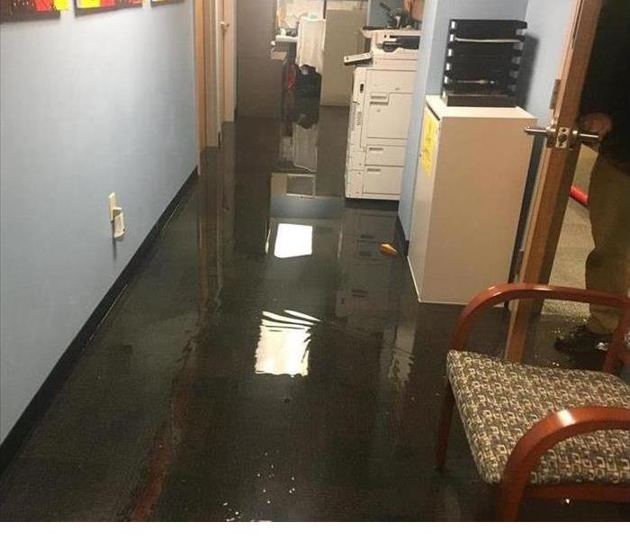 water damaged office 